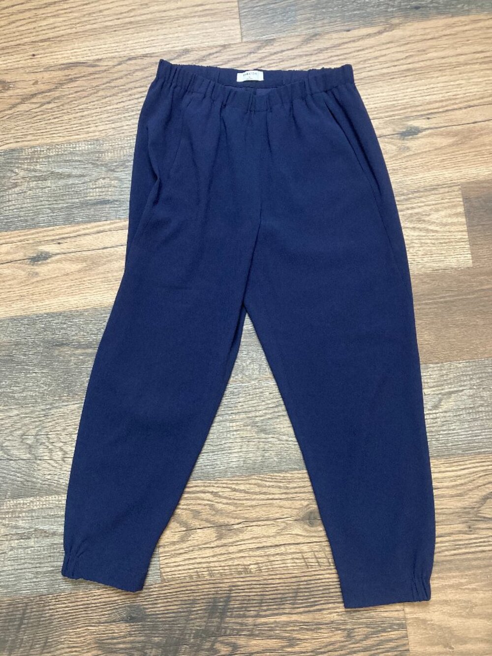 Babaton Women’s Medium Navy Blue Pull-On Tapered Pants Elastic Waist Aritzia